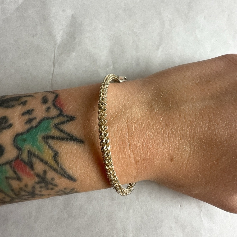 Milor Sterling Silver 925 Gold Tone Chain Bracelet Womens 7in Lobster Clasp